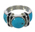 Silver Turquoise And Jet Ring Size 6-1/4 AX82511